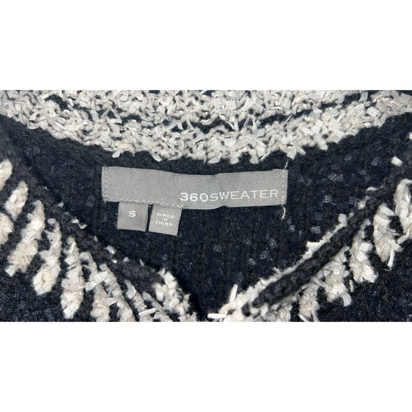 360SWEATER Black Textured Knit Sweater Boucle Quiet Luxury Preppy Size S - Picture 3 of 6
